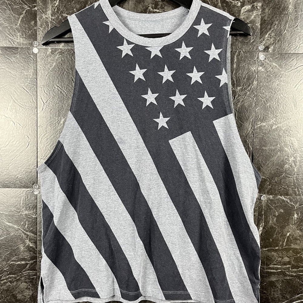 Under Armour Men's Grey USA Flag Tank Top Fits Medium